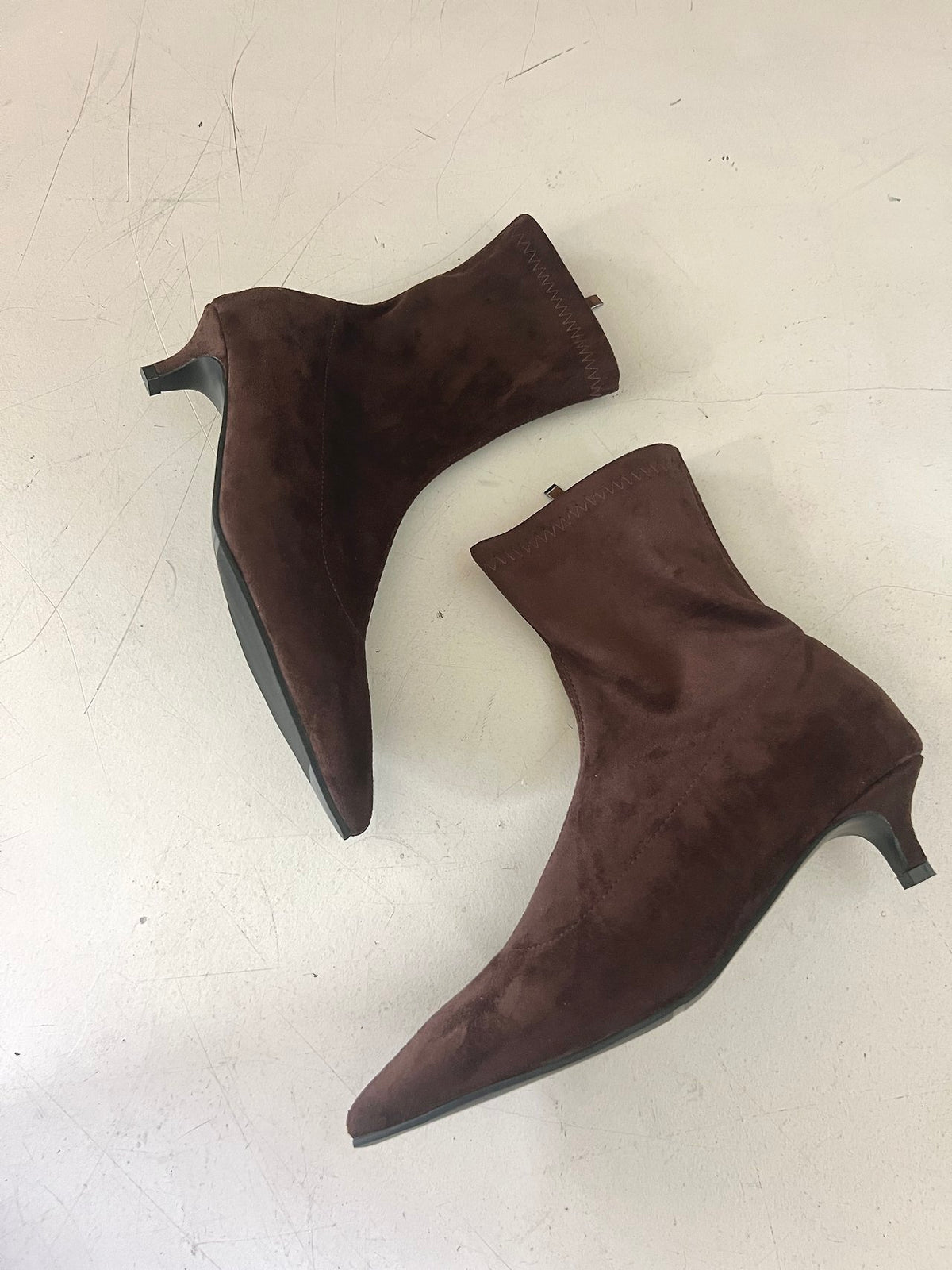 Stretch Suede Ankle Boots-4col