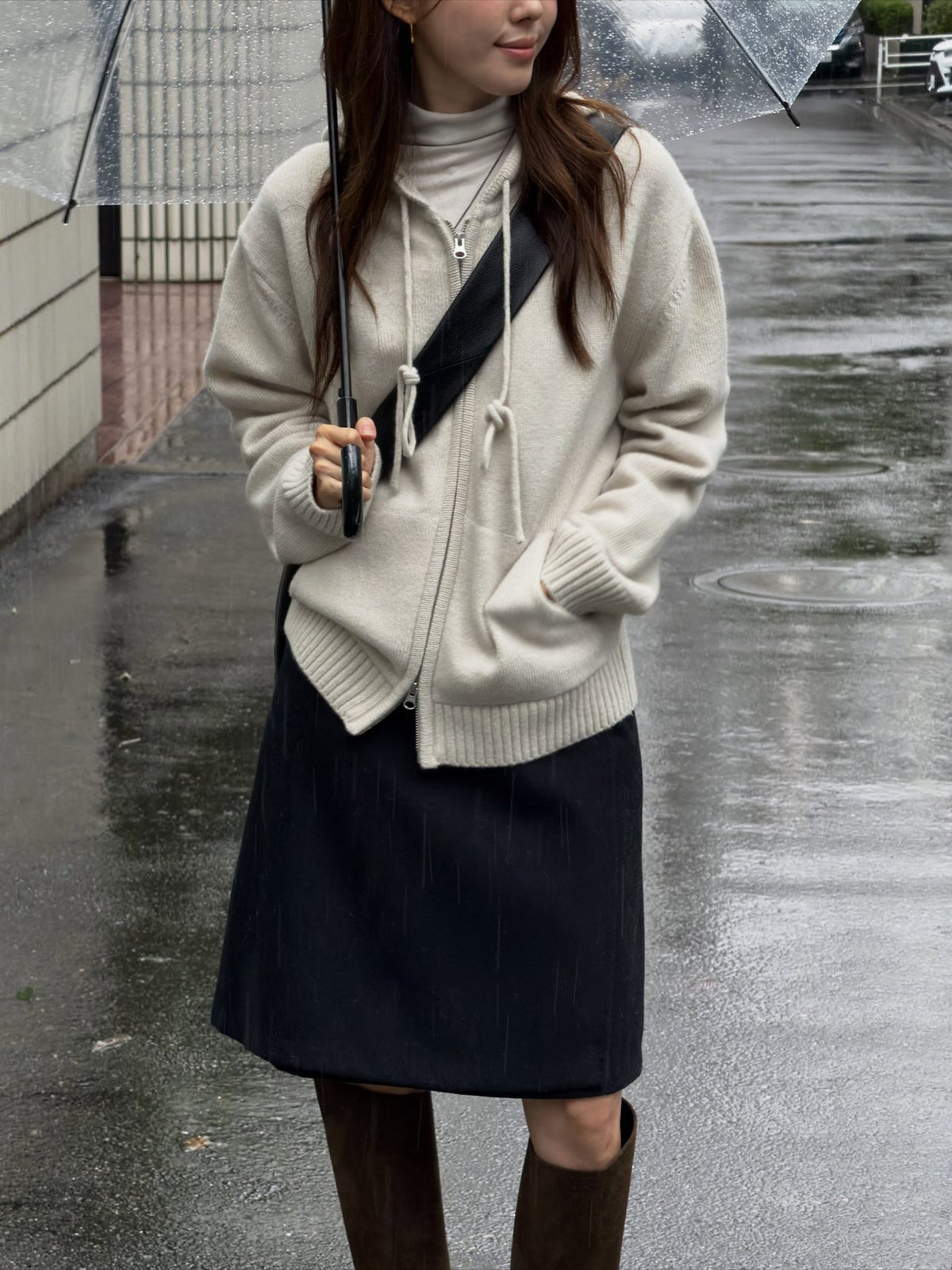 riena wool wrap skirt-2col