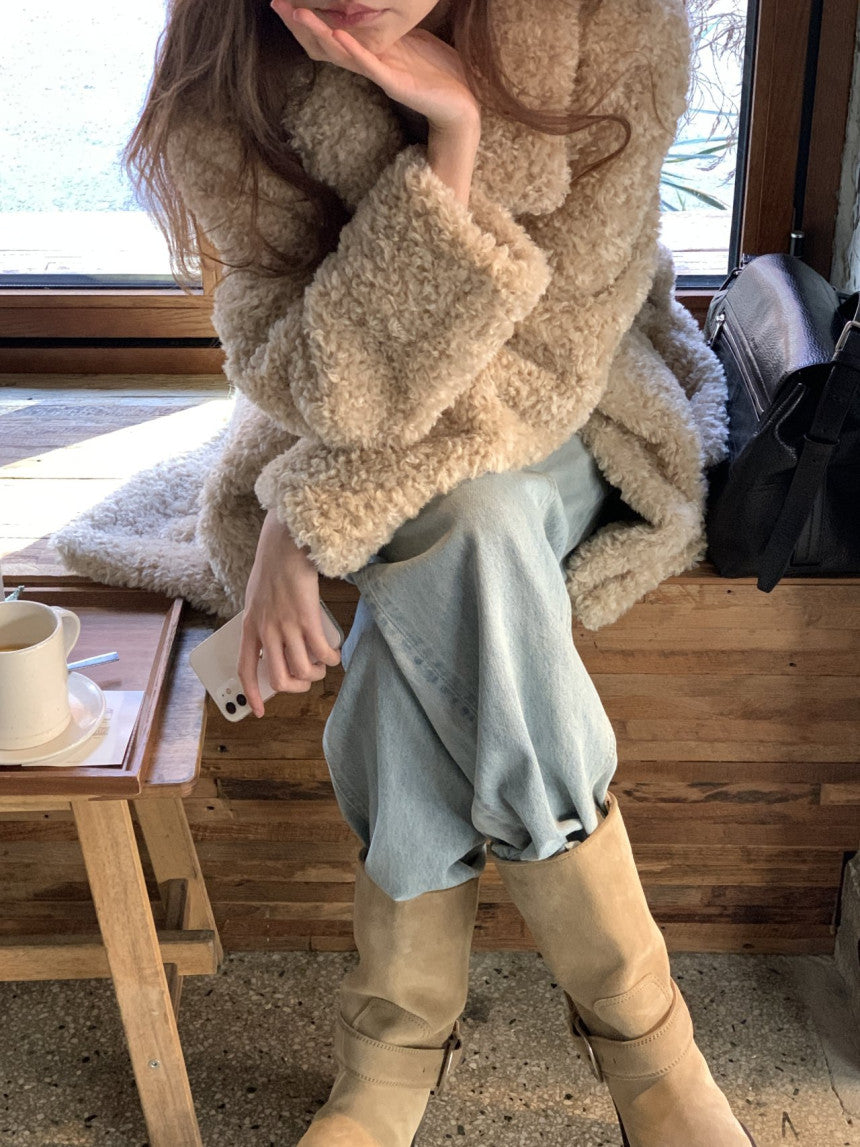 Ales reversible fur shearling jacket-2col