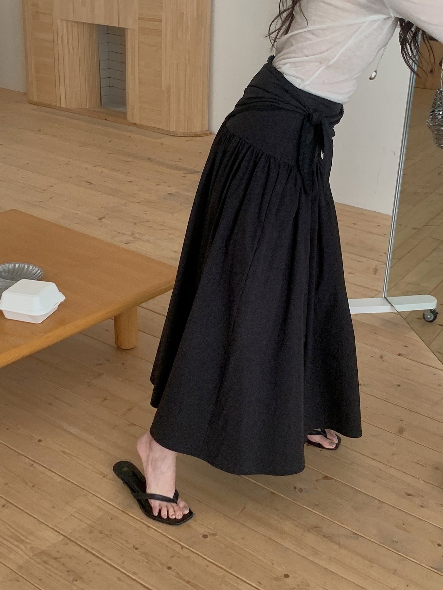 angle scarf&skirt set-2col