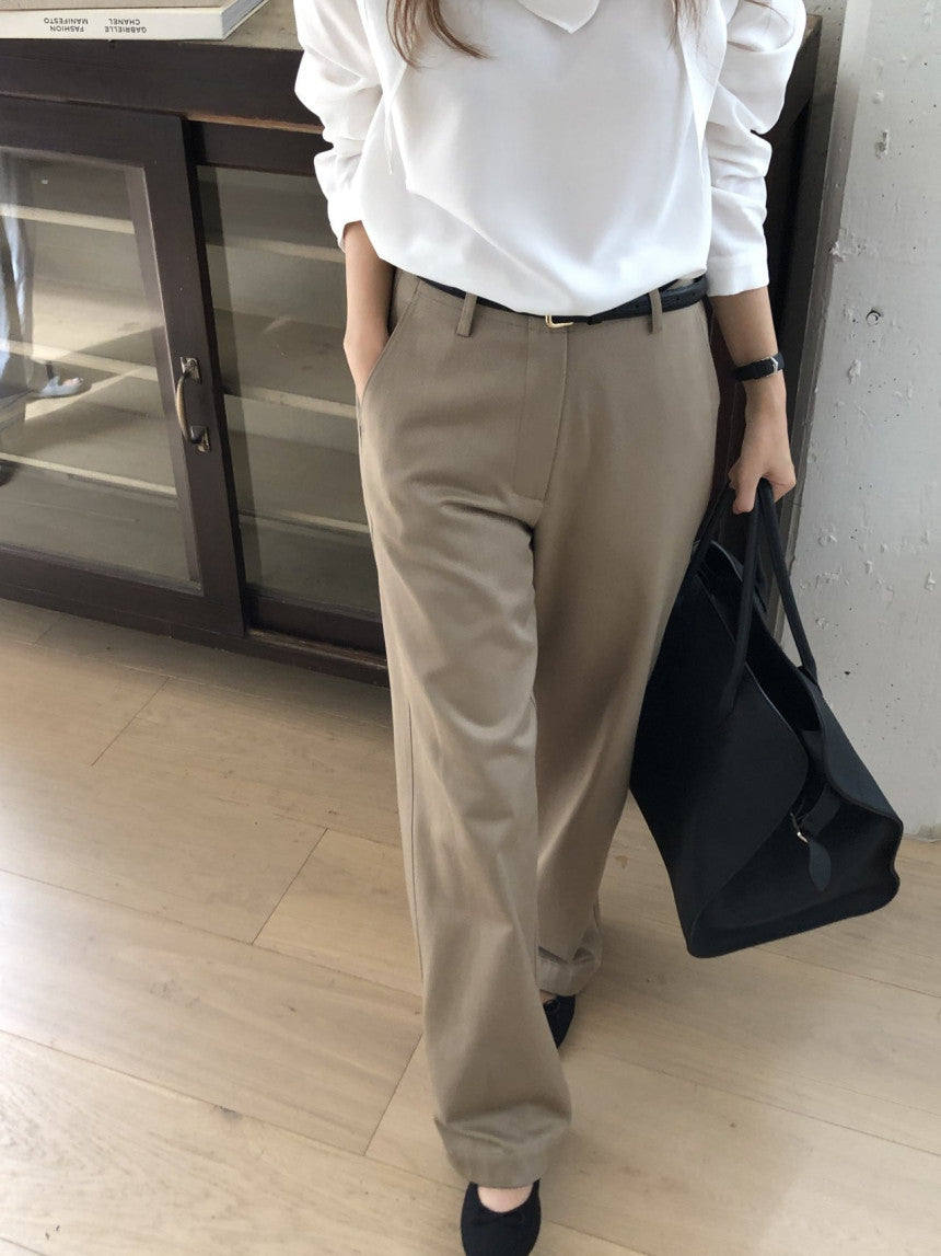 Beline brushed rayon cotton pants-2col