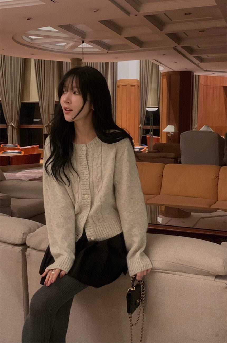 running baby alpaca cardigan-4col