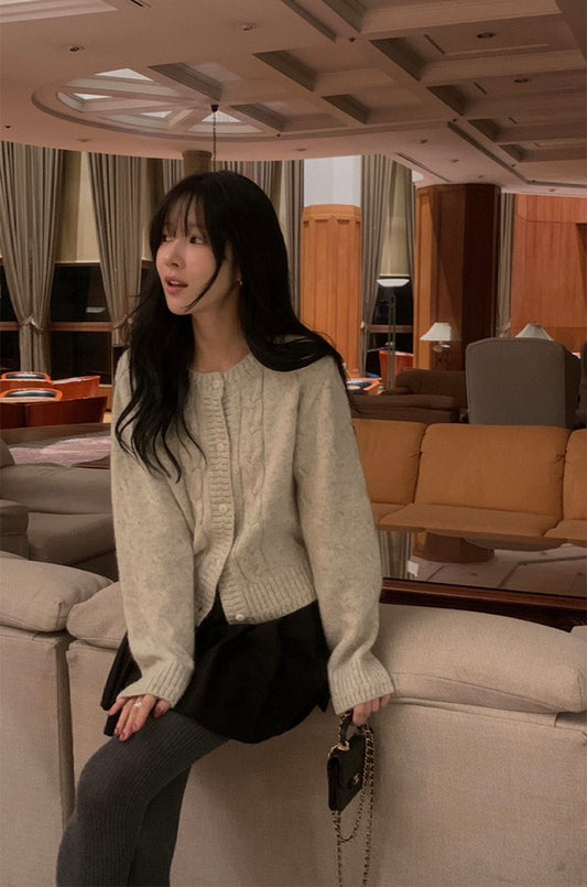 running baby alpaca cardigan-4col