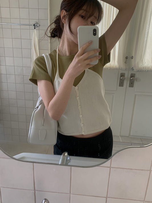 basic halter sleeveless-5col