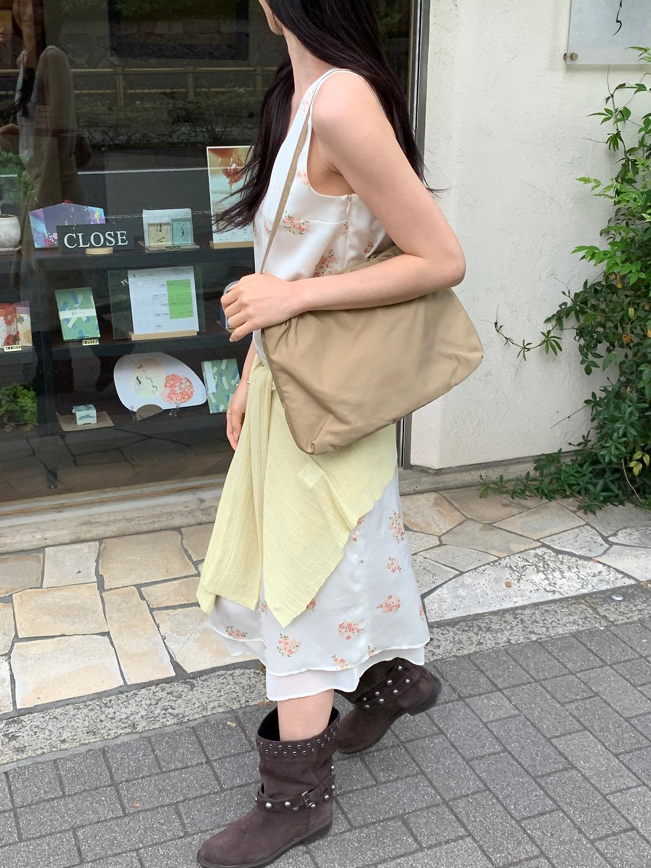 Rosy flower midi layered onepiece