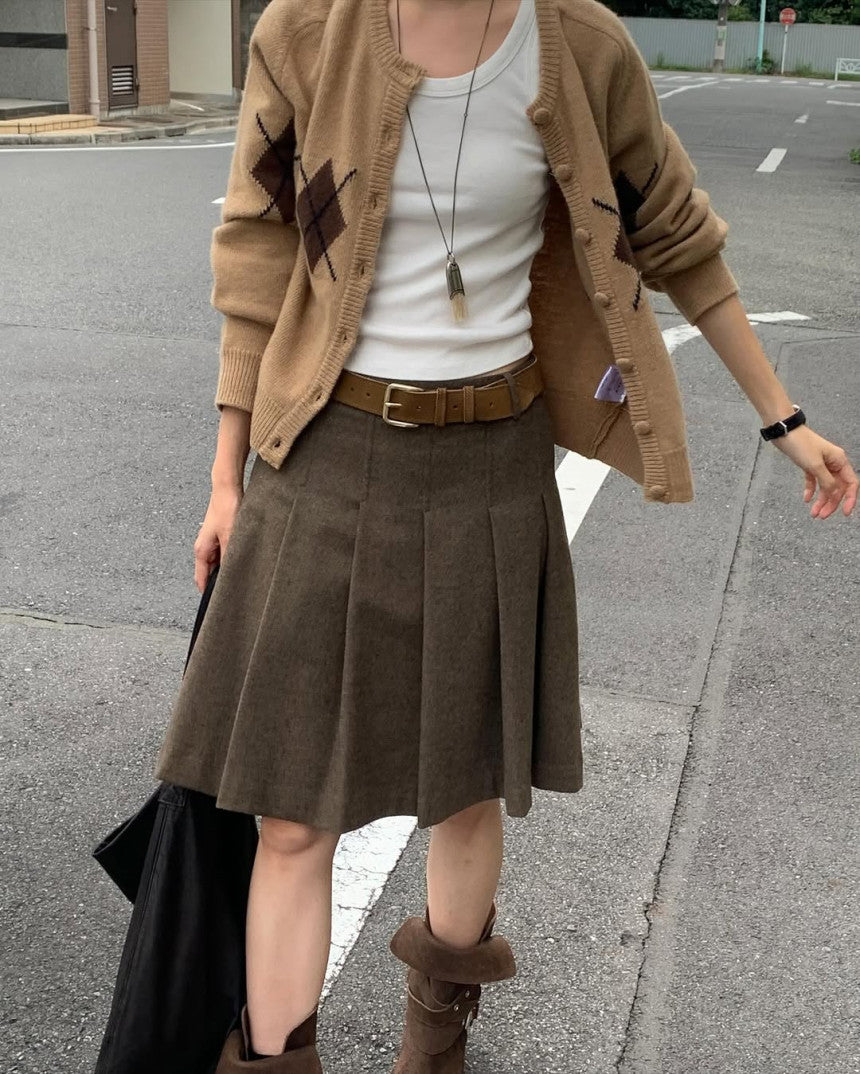 Argyle cardigan-3col