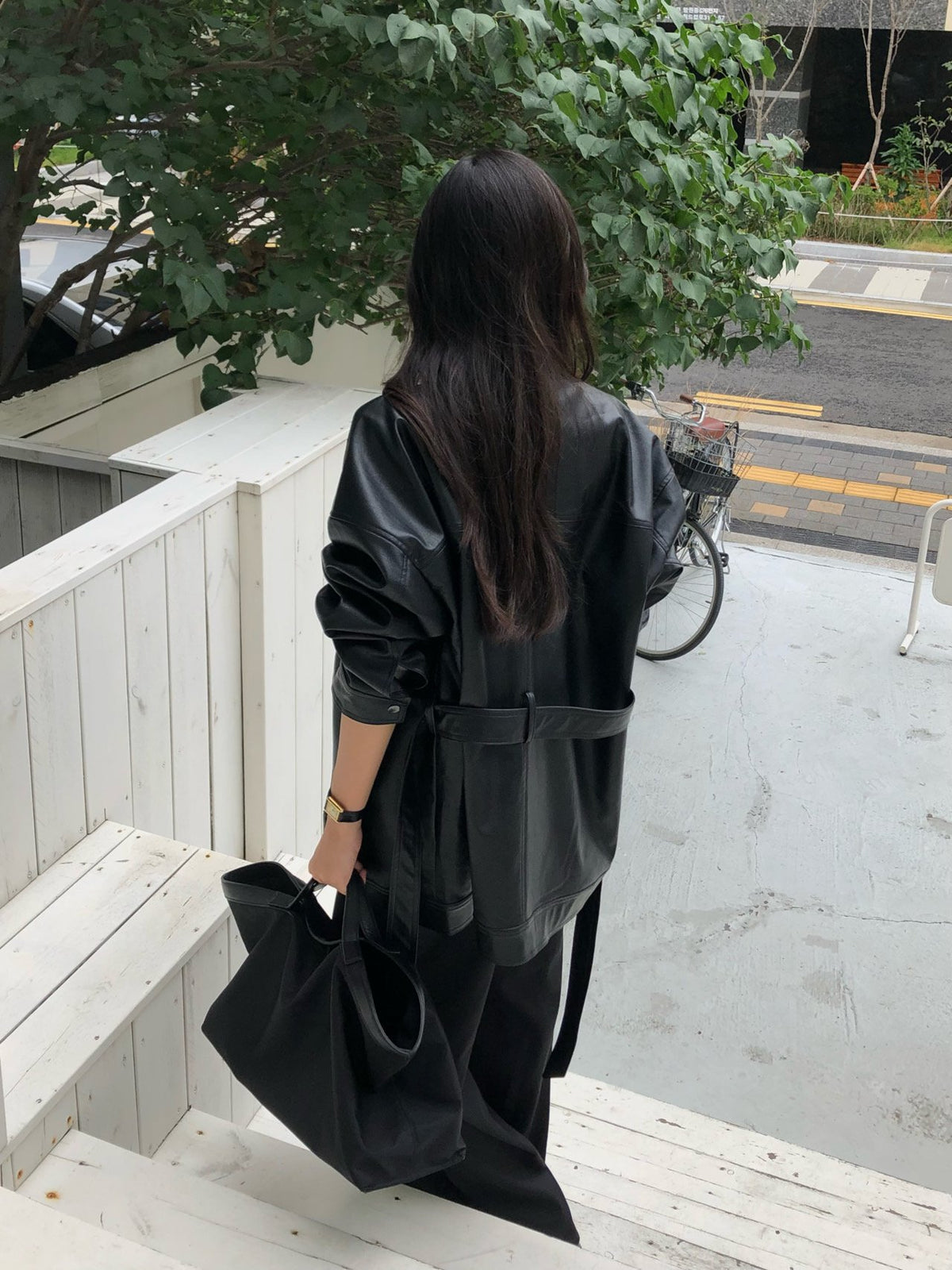 paris half leather jacket