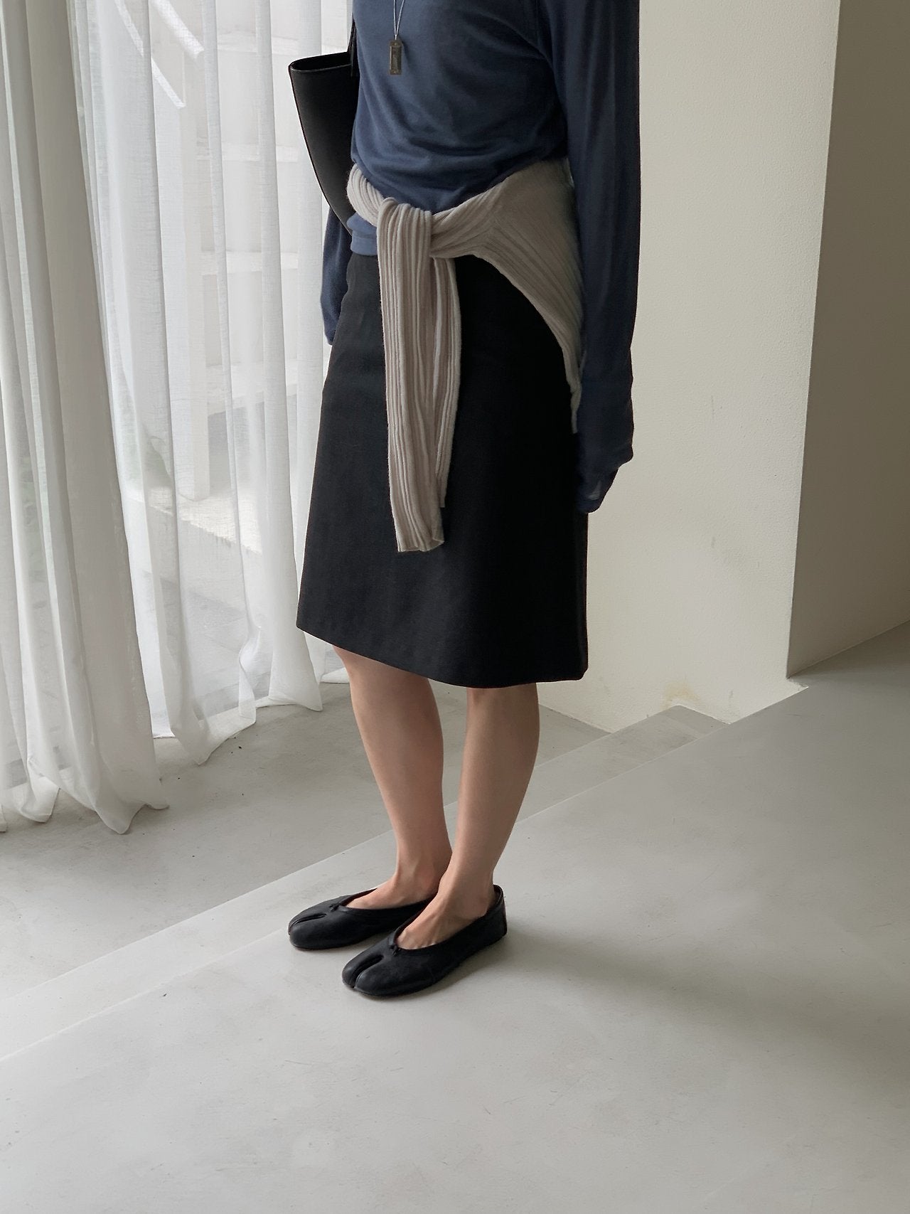 Bay wool tencel boat neck T-6col