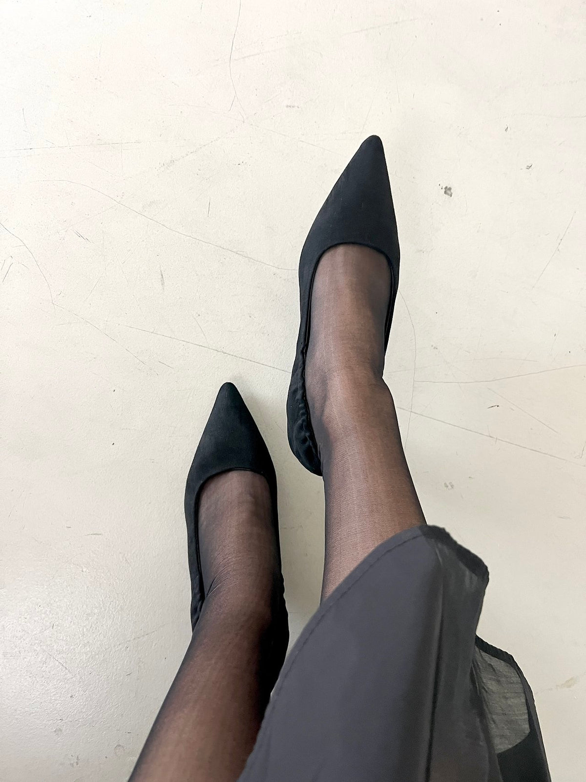 Suede 5cm back-banding high heels-3col