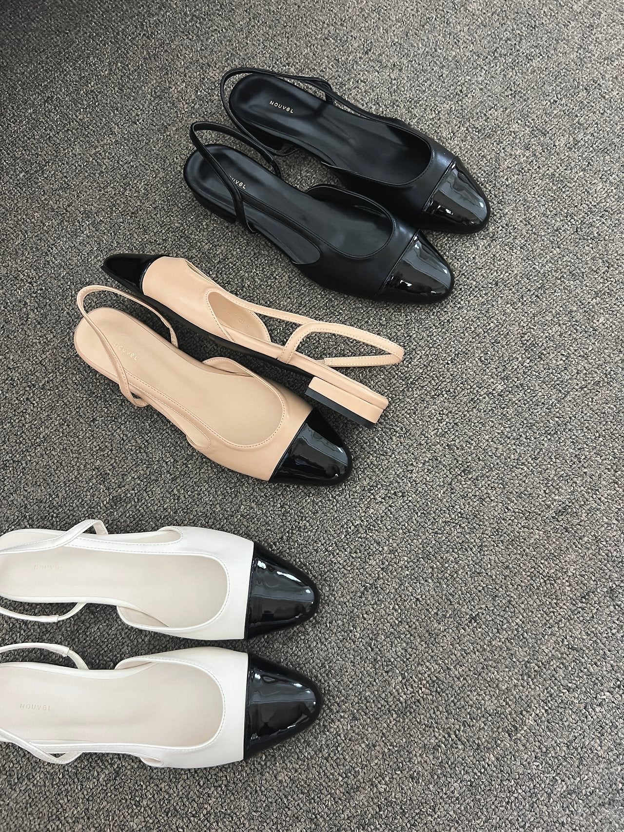 Two-tone color-block sling back