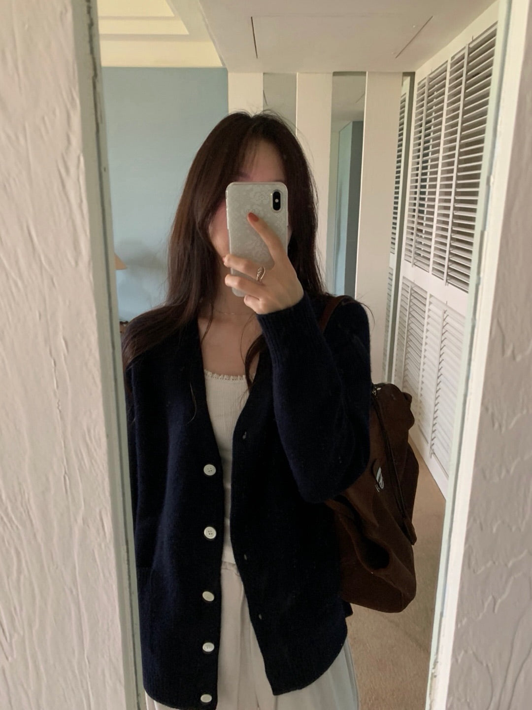 merino wool boxy cardigan-4col