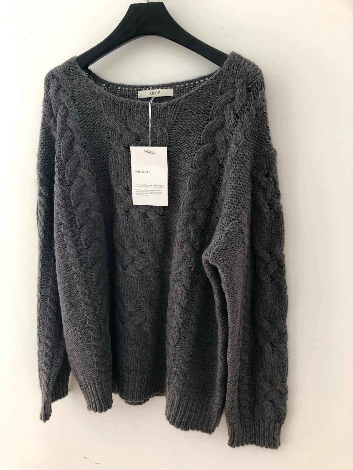 mohair cable knit-2col