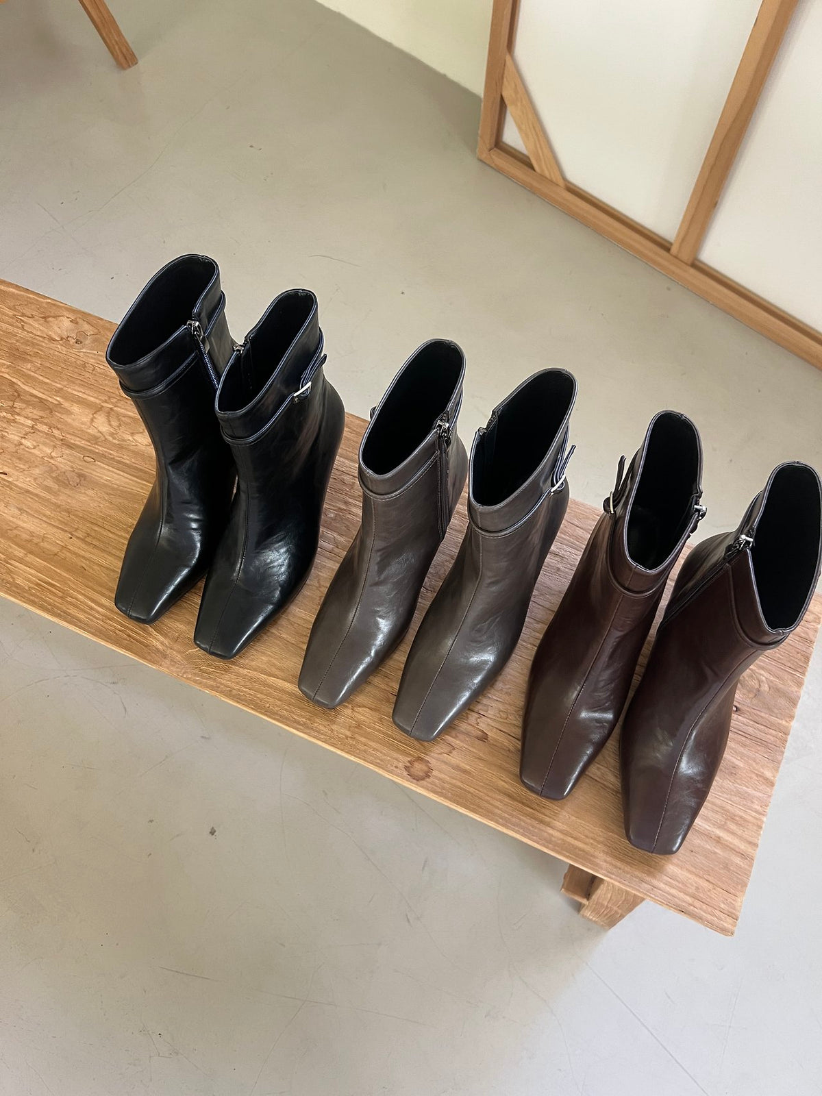 7cm Vintage Belt Ankle Boots-3col
