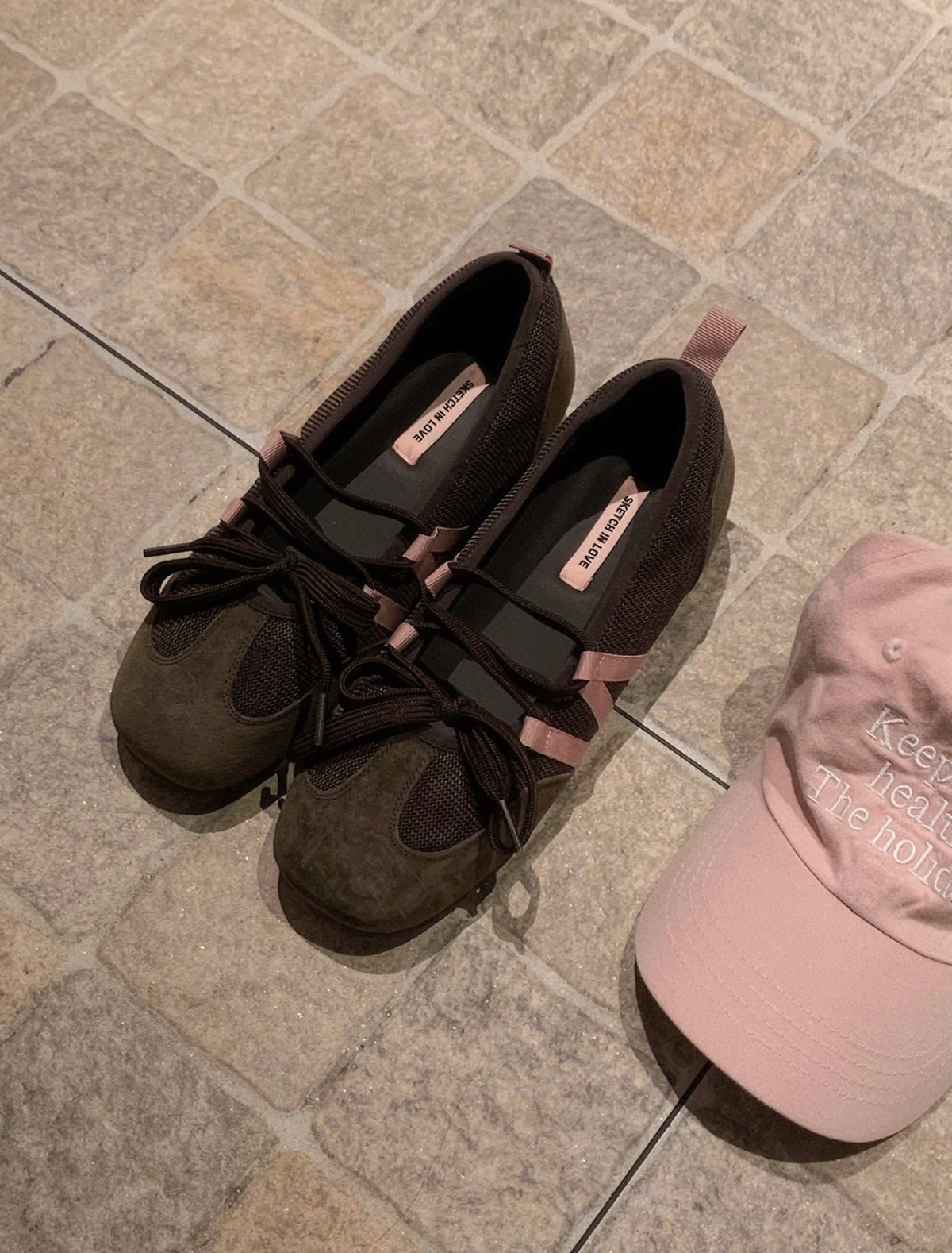 rose ribbon sneakers-2col