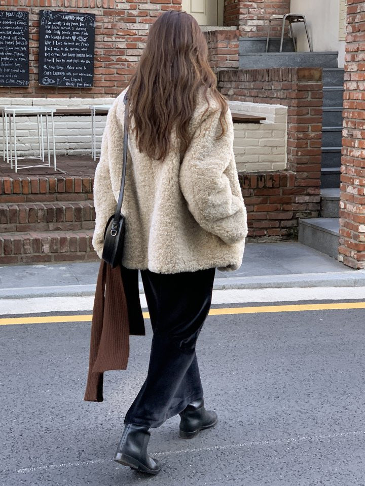 Lozan round neck fur jacket