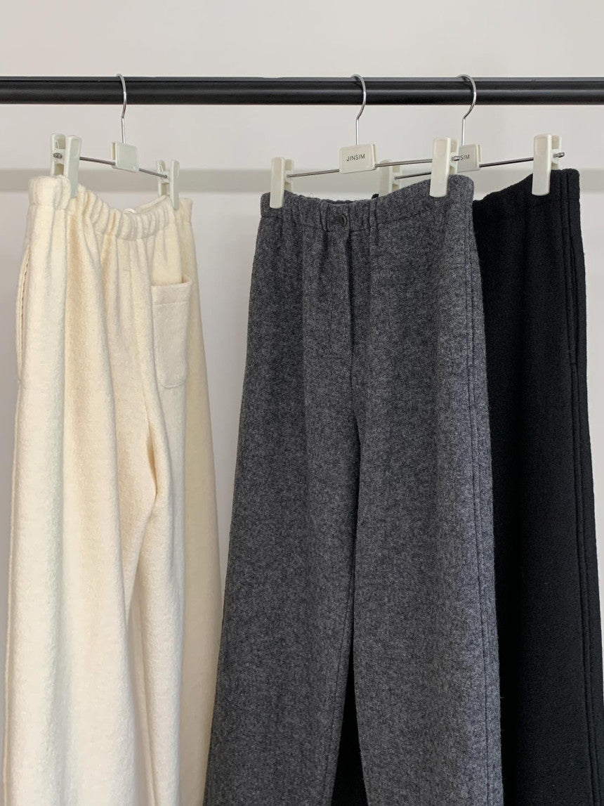 roi wool banding pants-3col