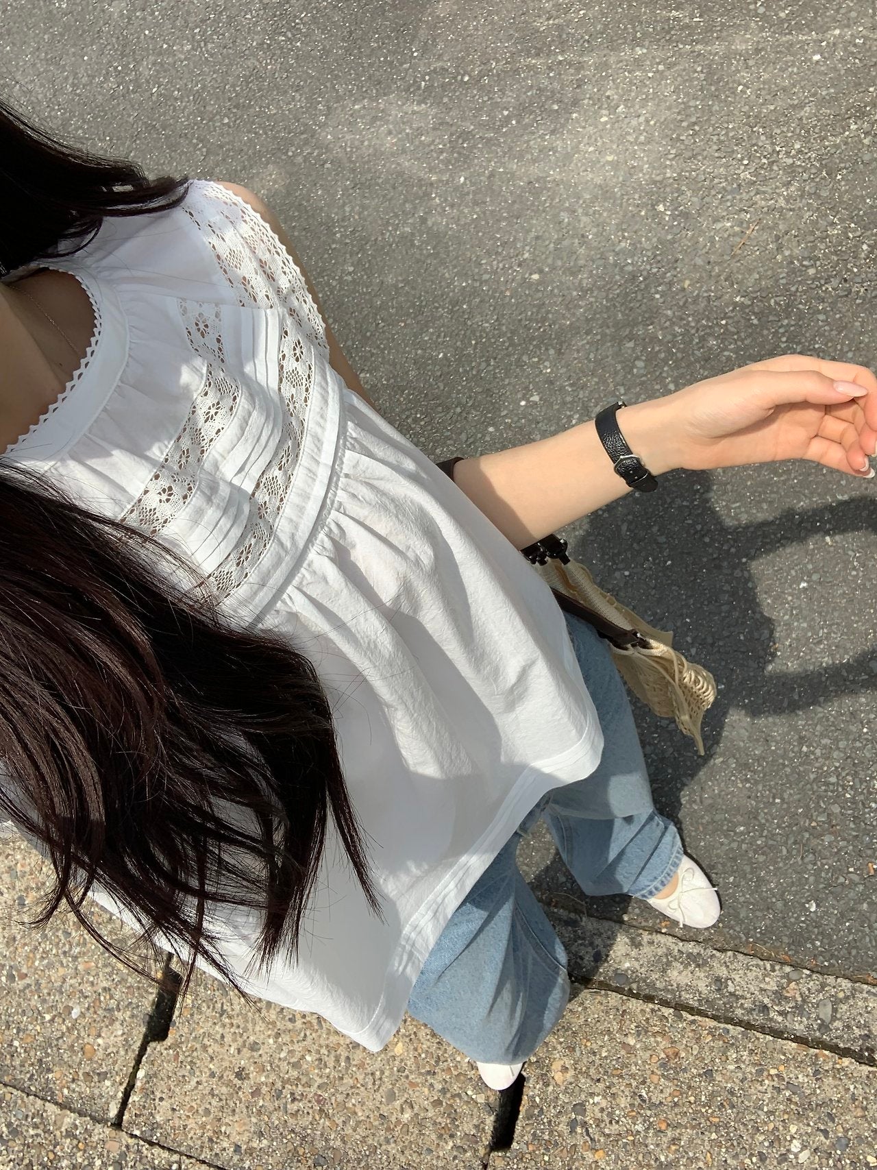 Mariel shoulder lace blouse