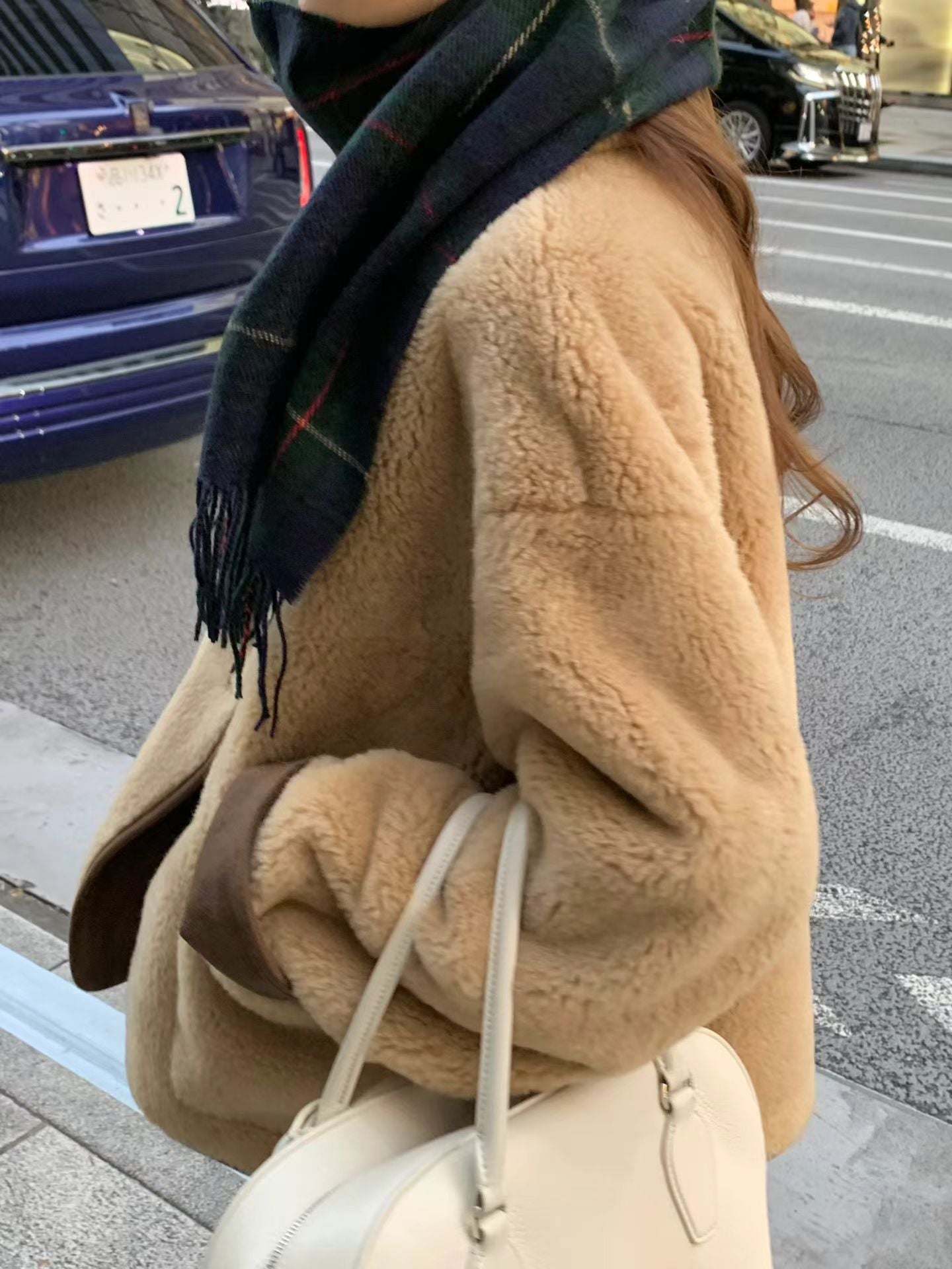 Ounce check wool muffler-3col