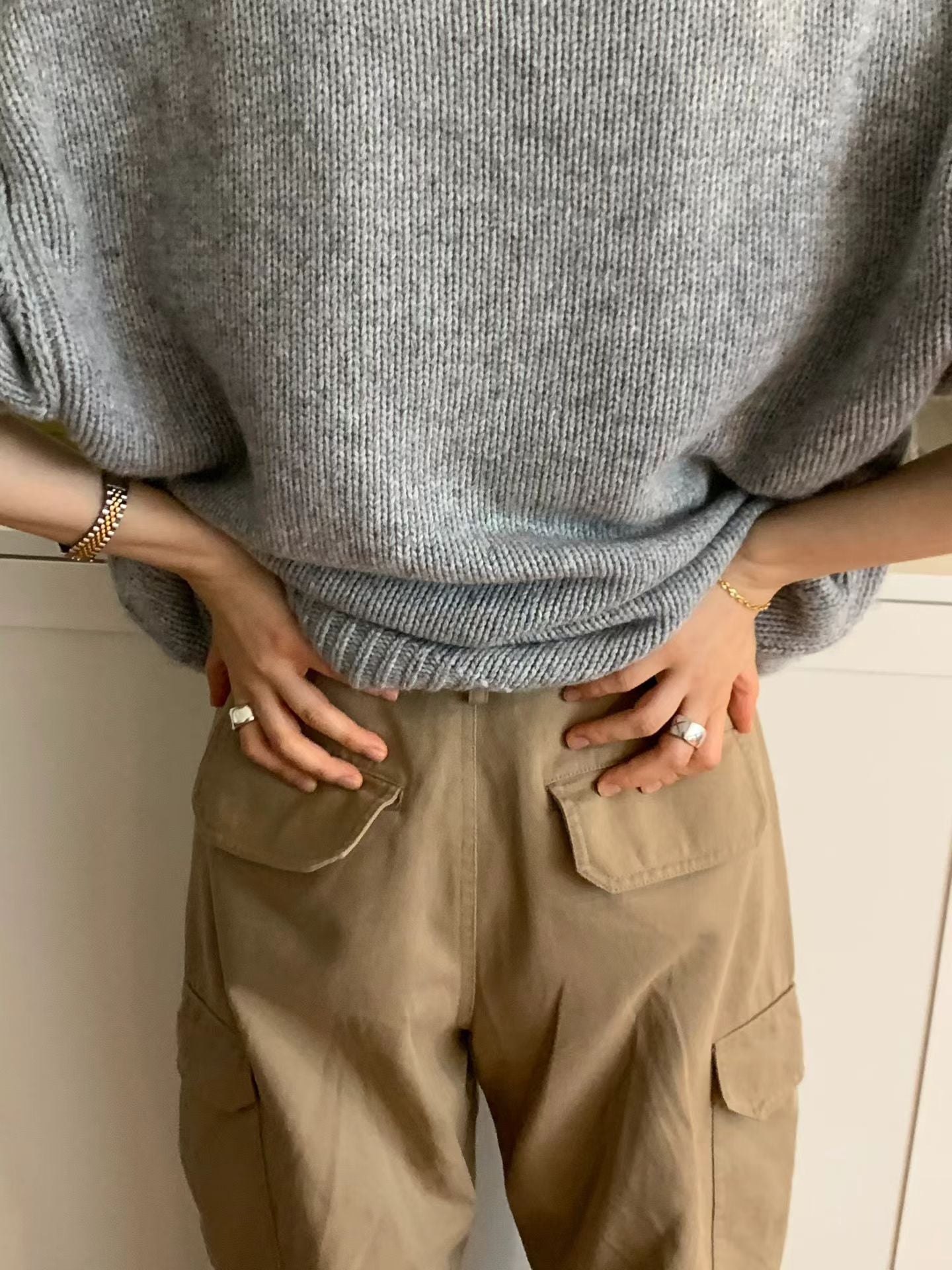 Ounce ron v neck knit-2col