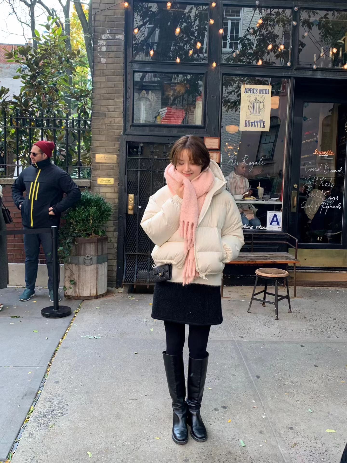 Ounce fluffy alpaca wool boucle muffler-2col