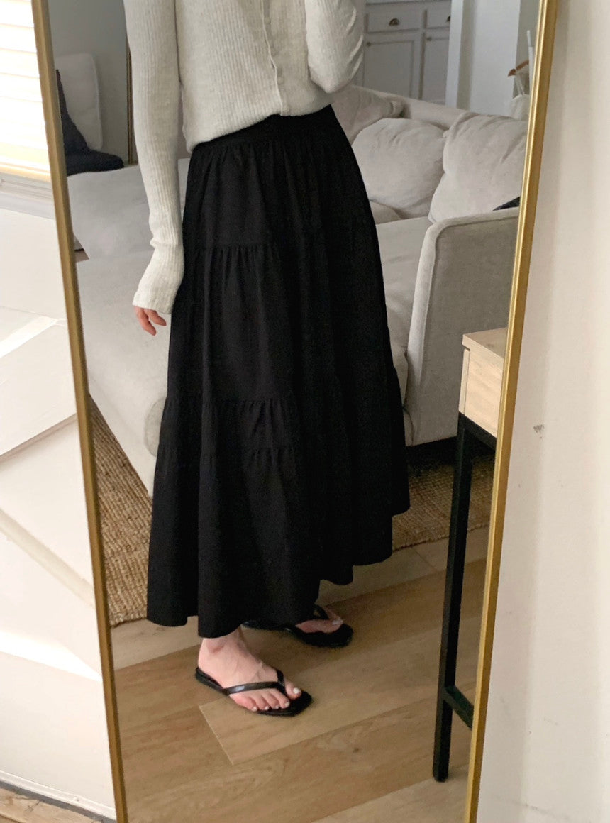 liter anna teard long skirt-2col