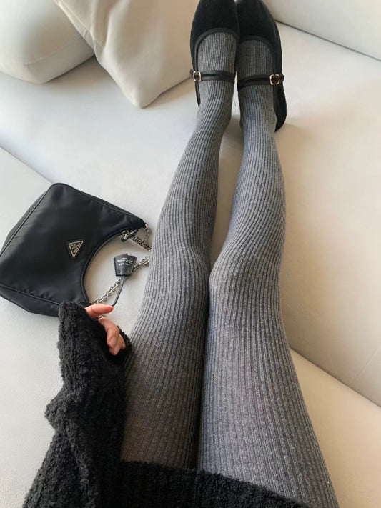 cashmere rib panty stockings