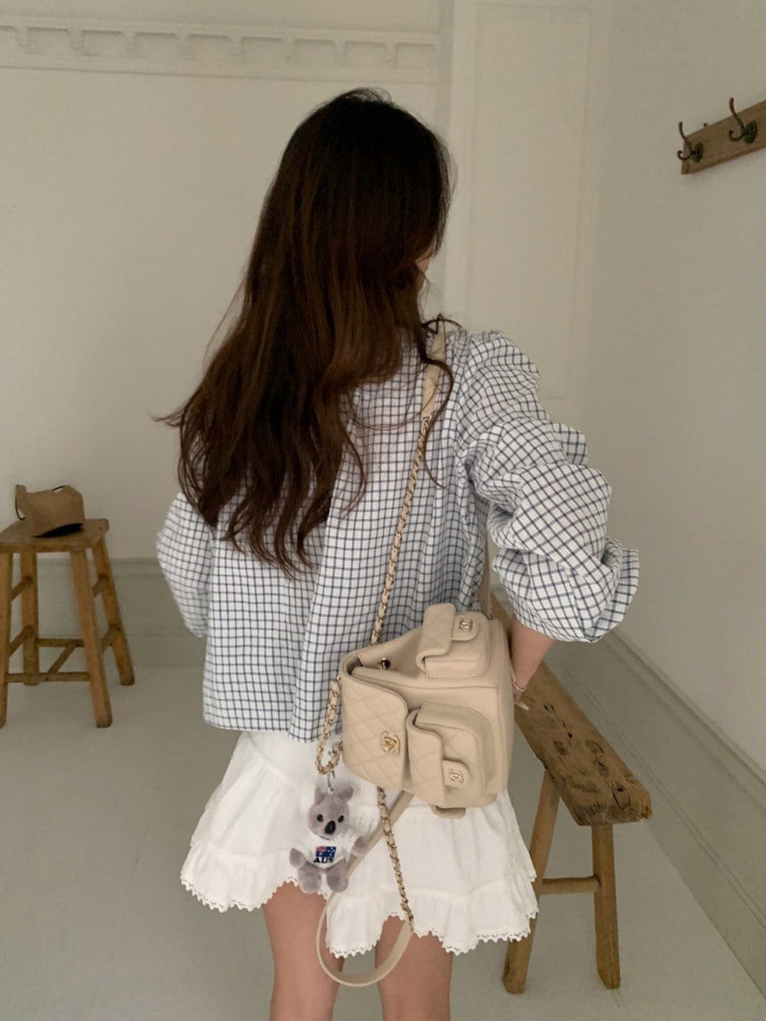 Lovty check blouse-2col