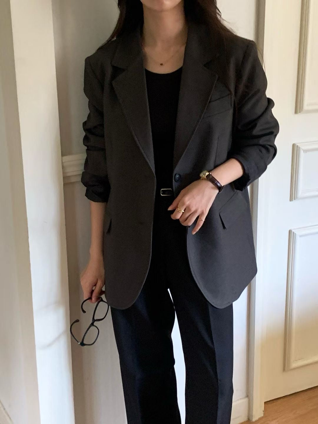 Jennie single two button jacket-3col