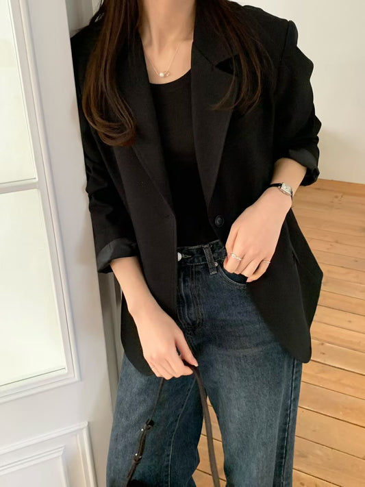 Jennie single two button jacket-3col
