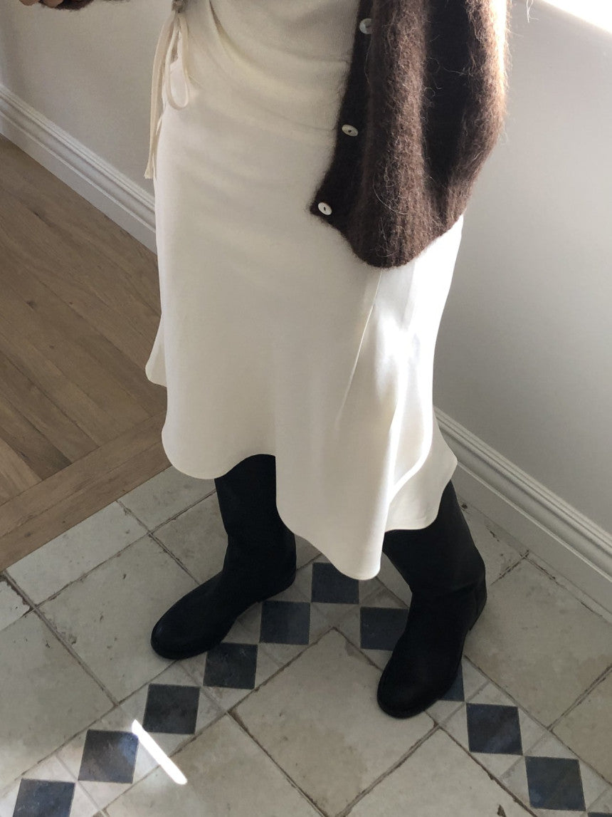 Sophia silk flared skirt-2col