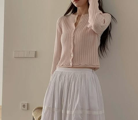 hey rib cardigan-4col