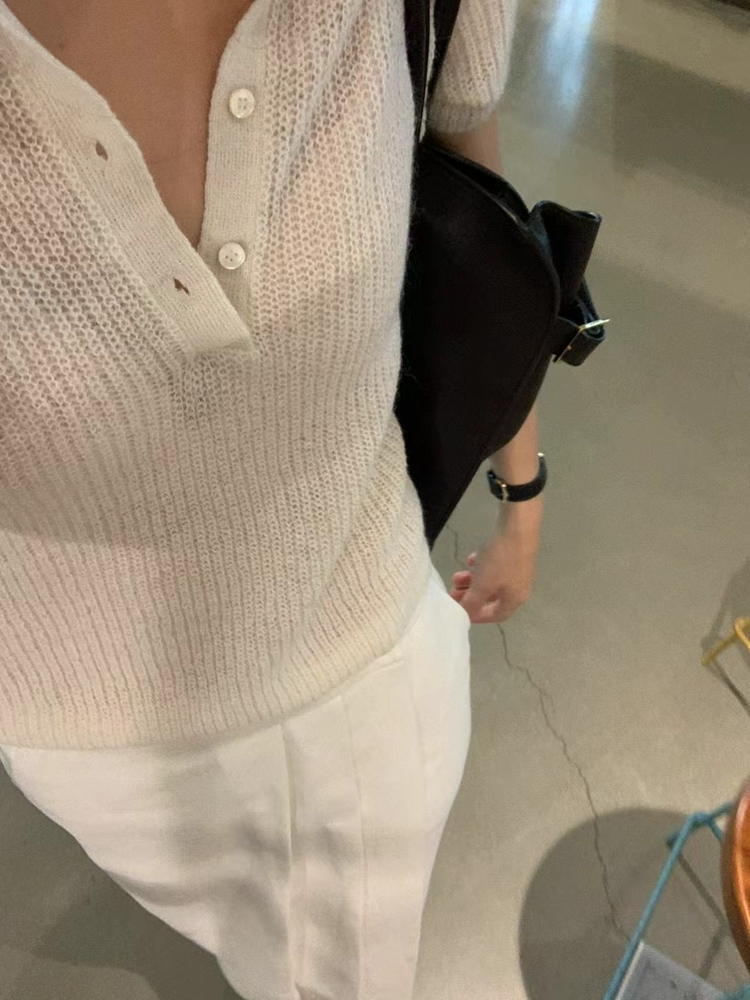 Ounce sheer half collar knit-2col