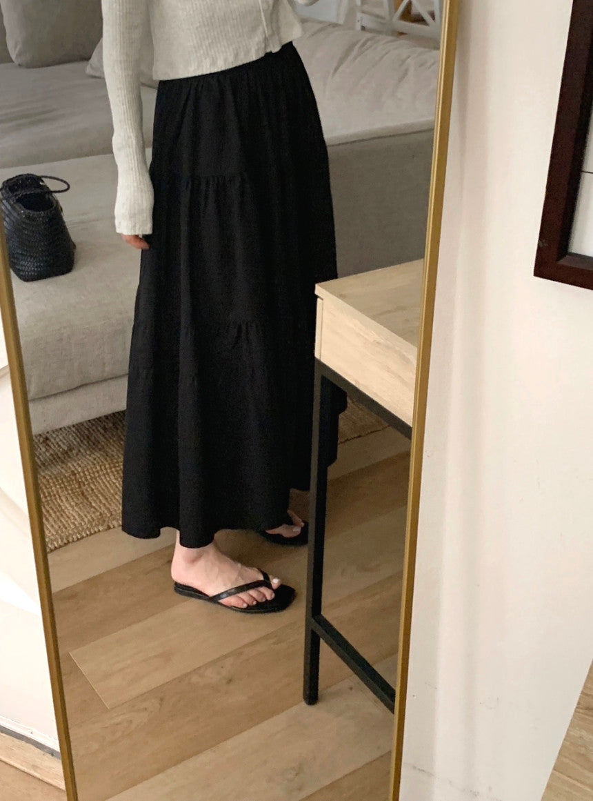 liter anna teard long skirt-2col