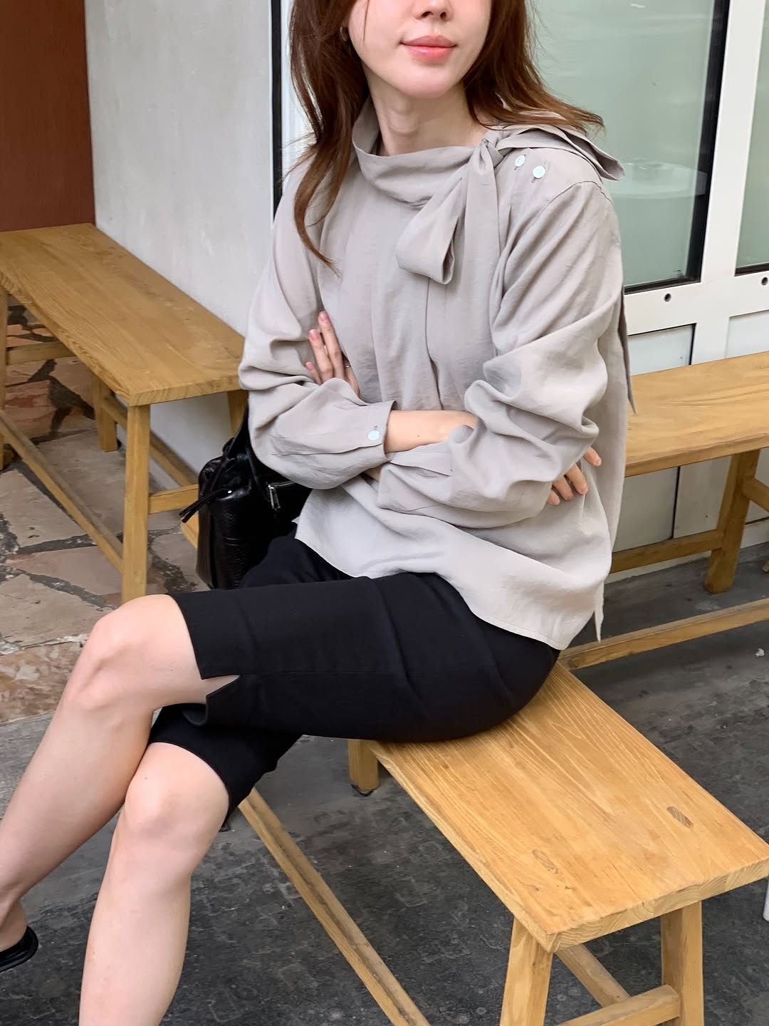 Ere scarf blouse-2col