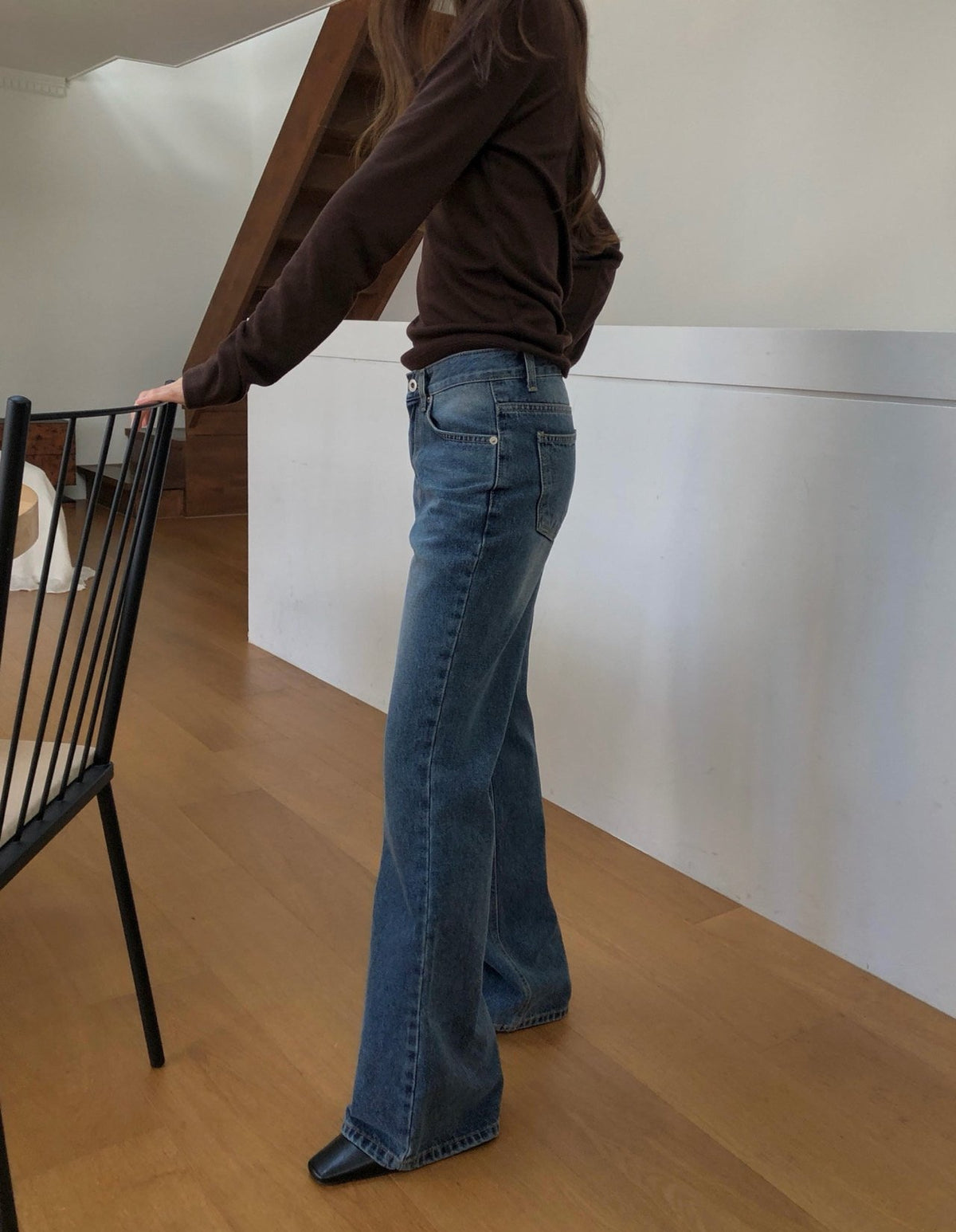 rise bootcut denim