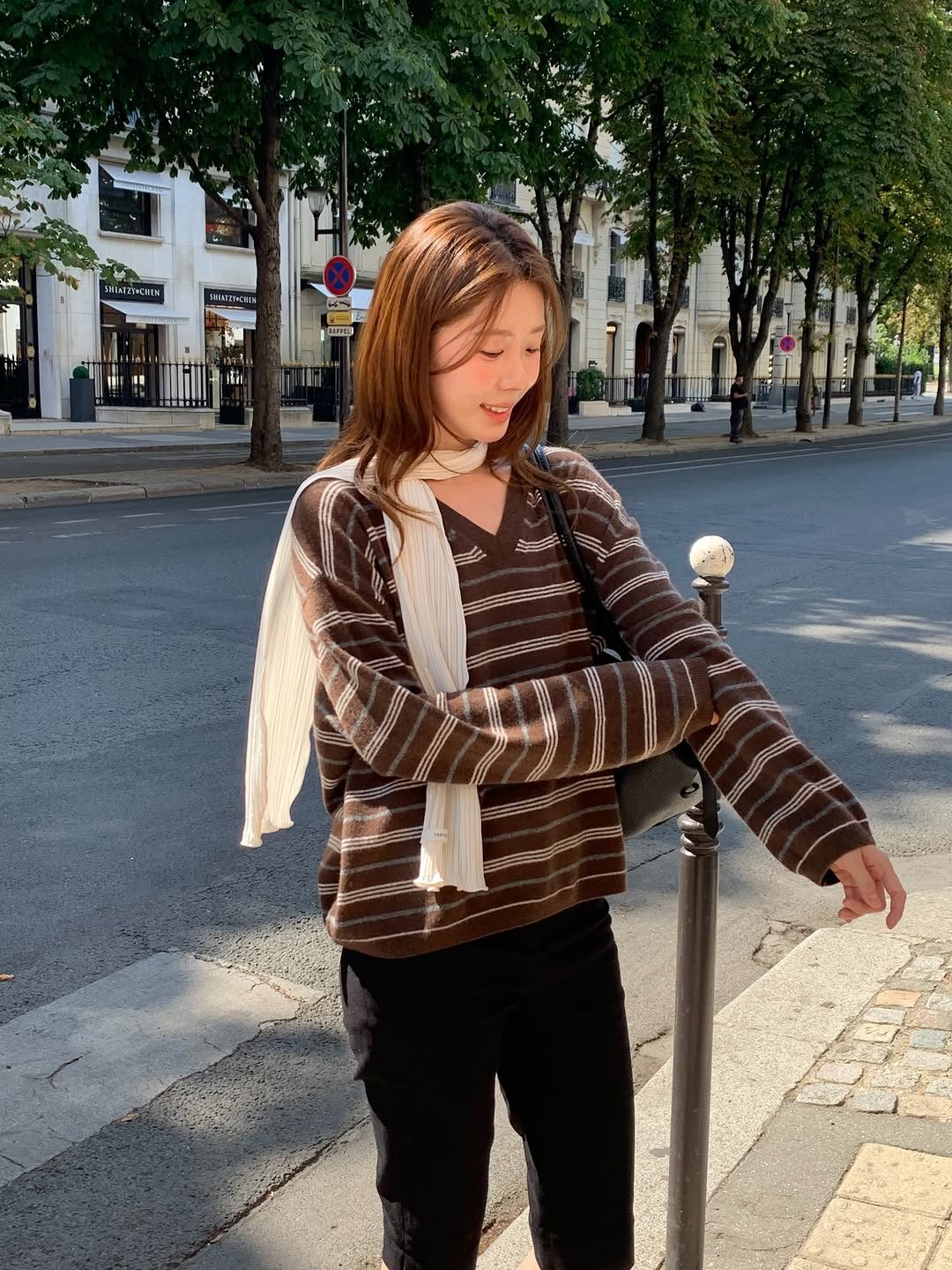More cashmere stripe knit-2col