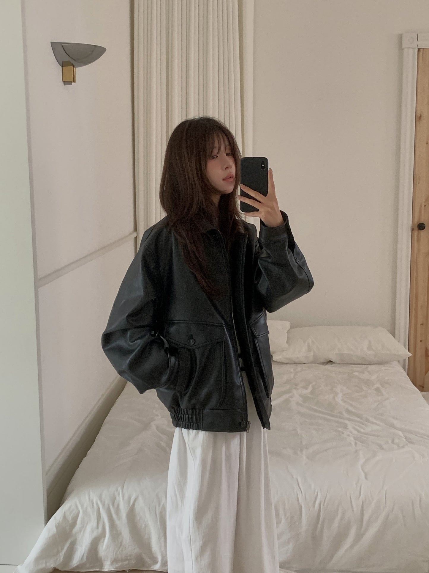 mone leather jacket