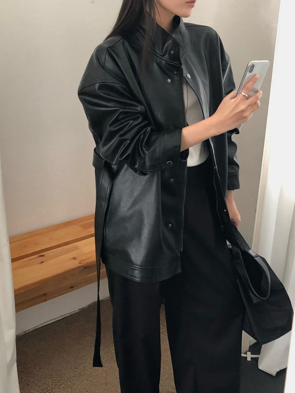 paris half leather jacket