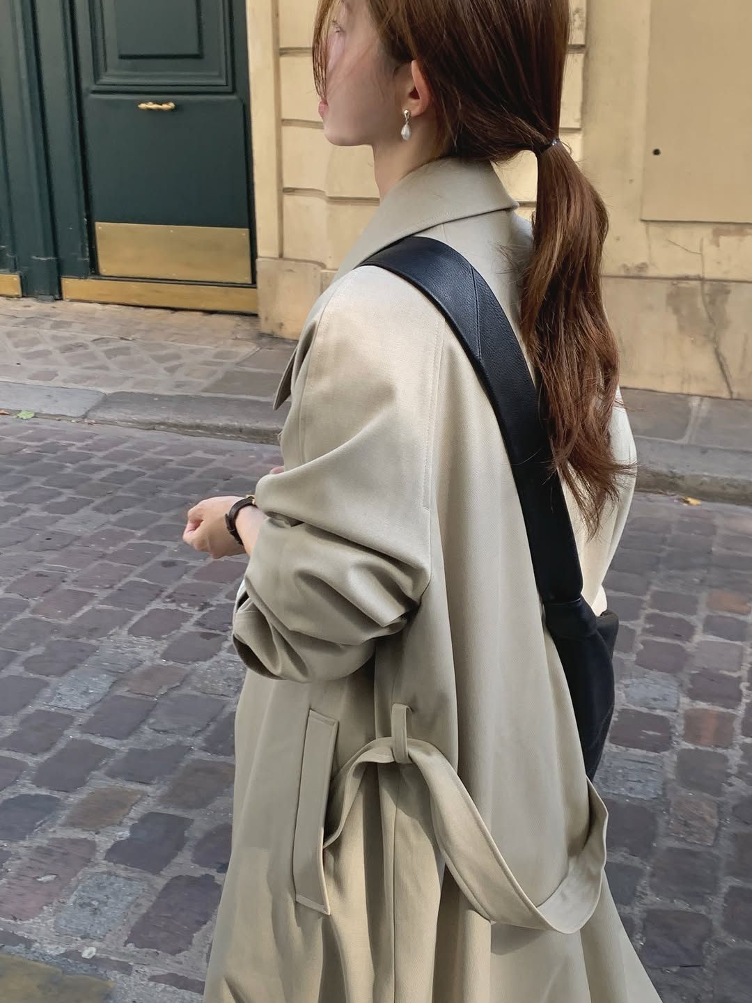 mare stripe-lining trench coat-2col
