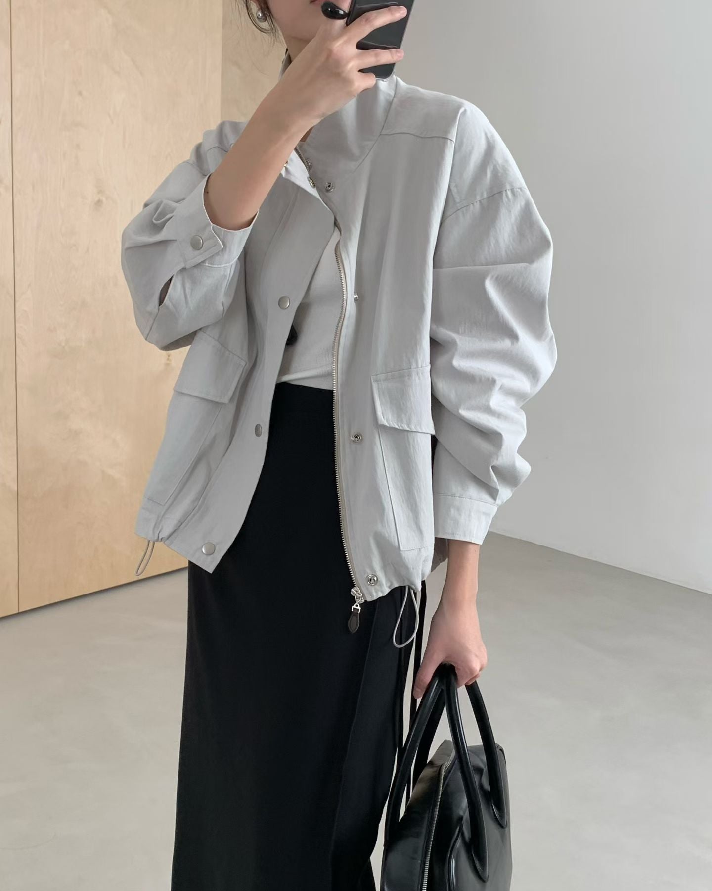 Millan short bomber jacket-3col