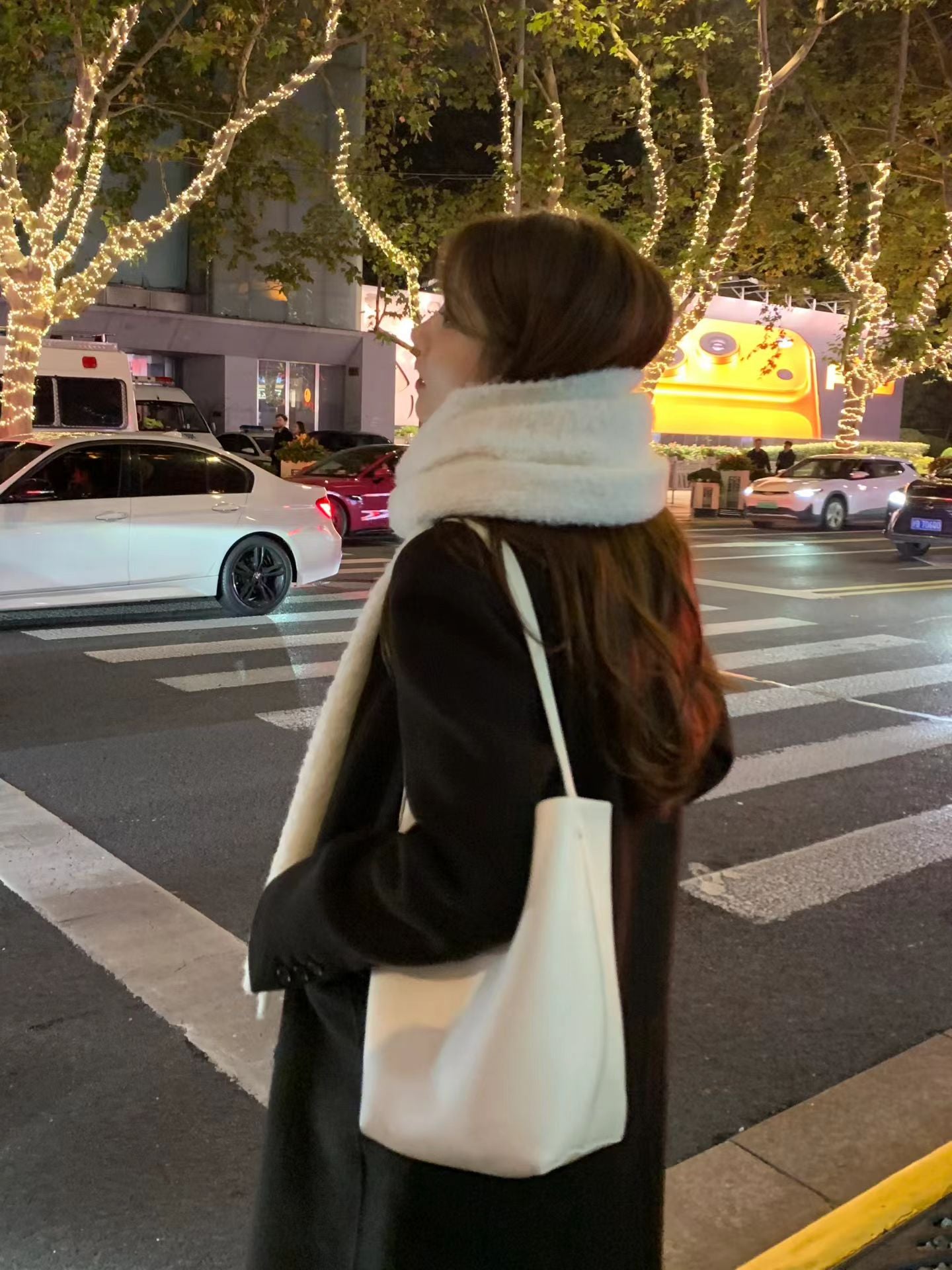 Ounce fluffy alpaca wool boucle muffler-2col