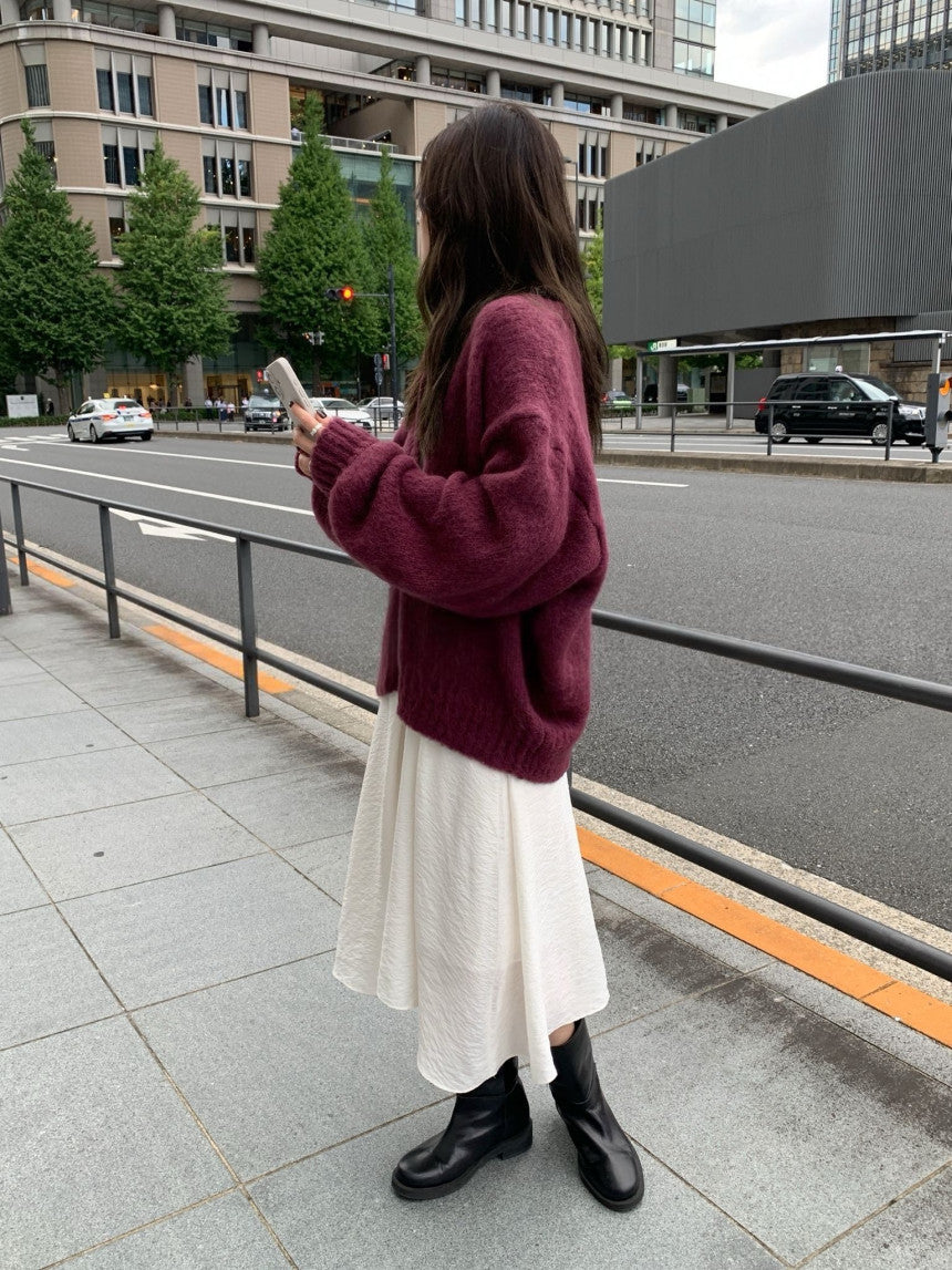 long brush cardigan-3col