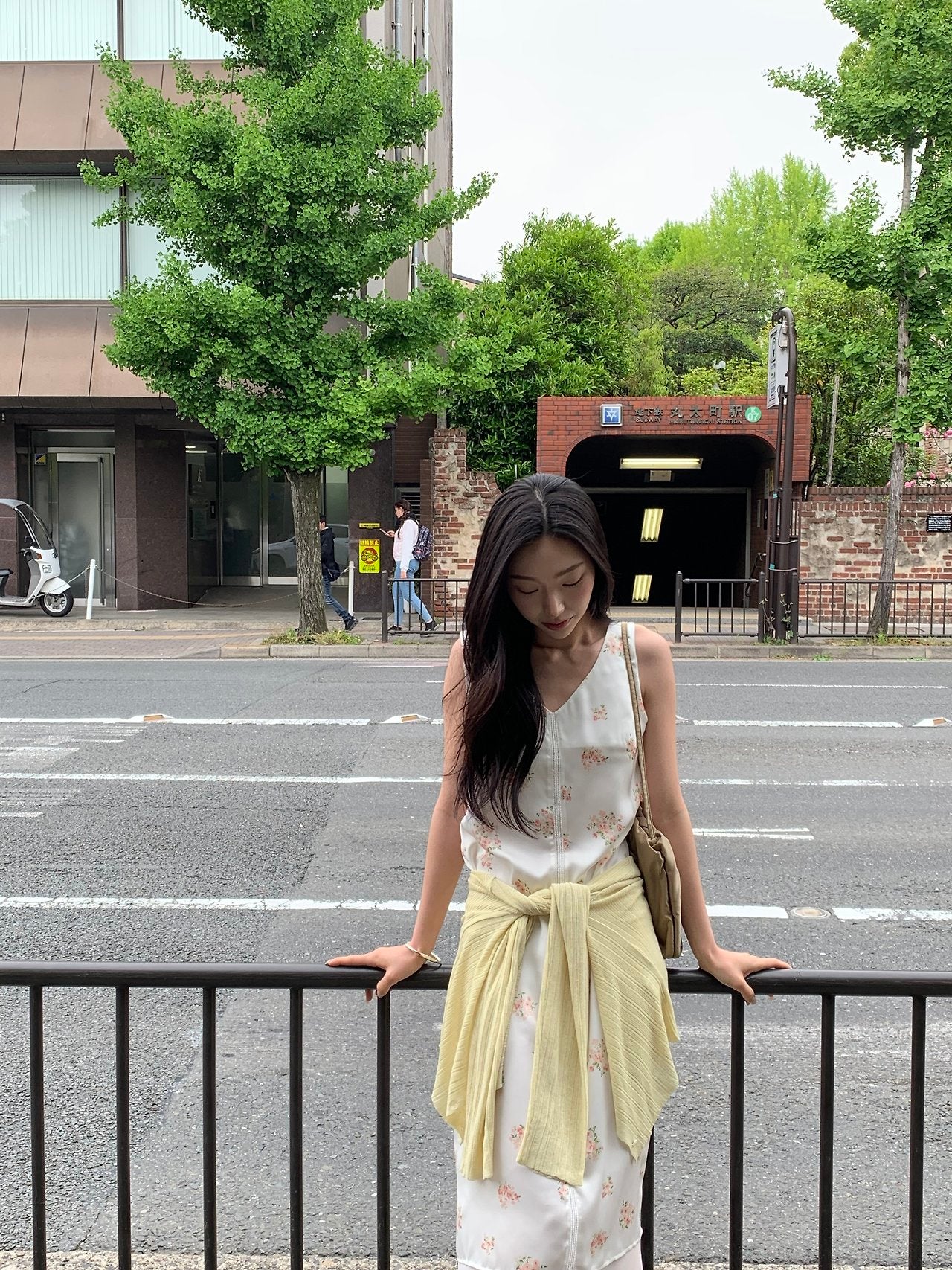 Rosy flower midi layered onepiece