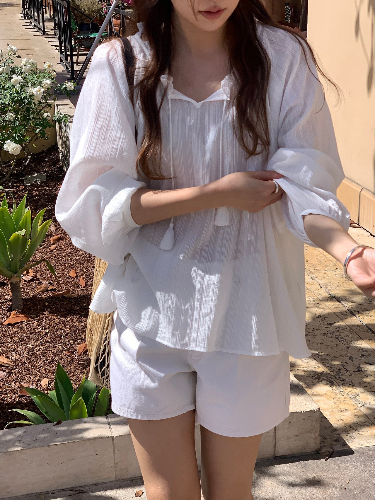 Lea tassel frill blouse