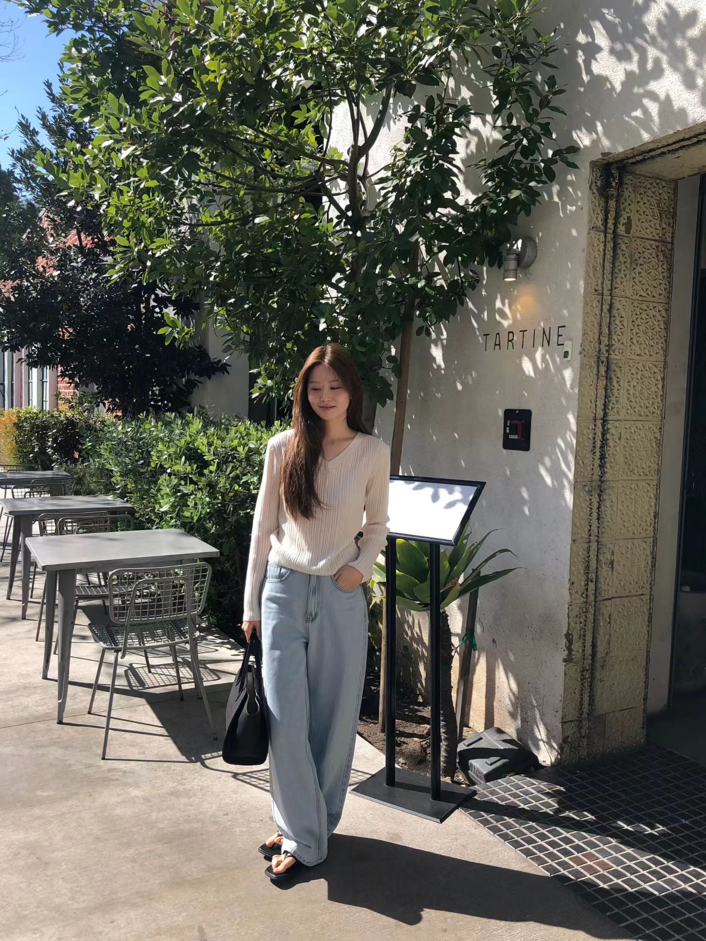 Ounce v neck rib knit-3col