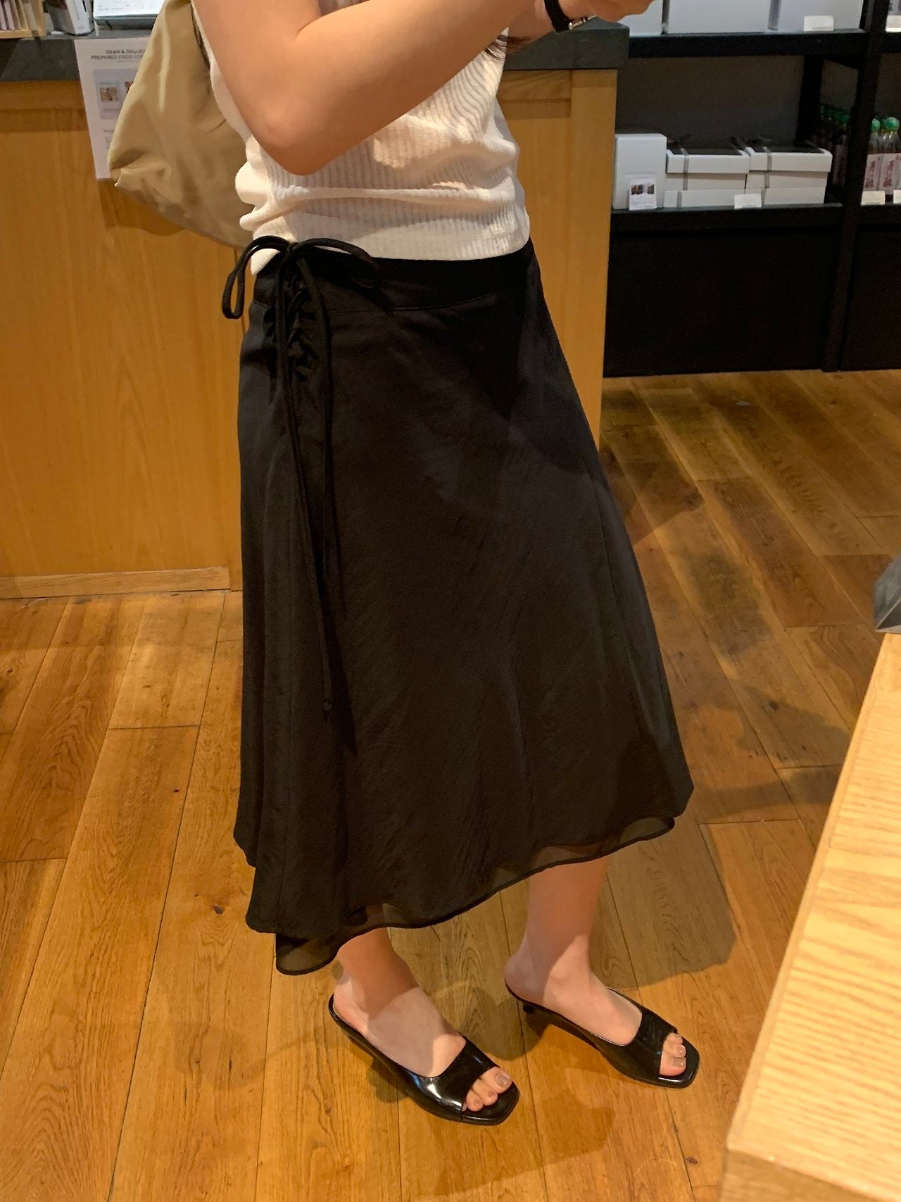 Layered string midi skirt-2col
