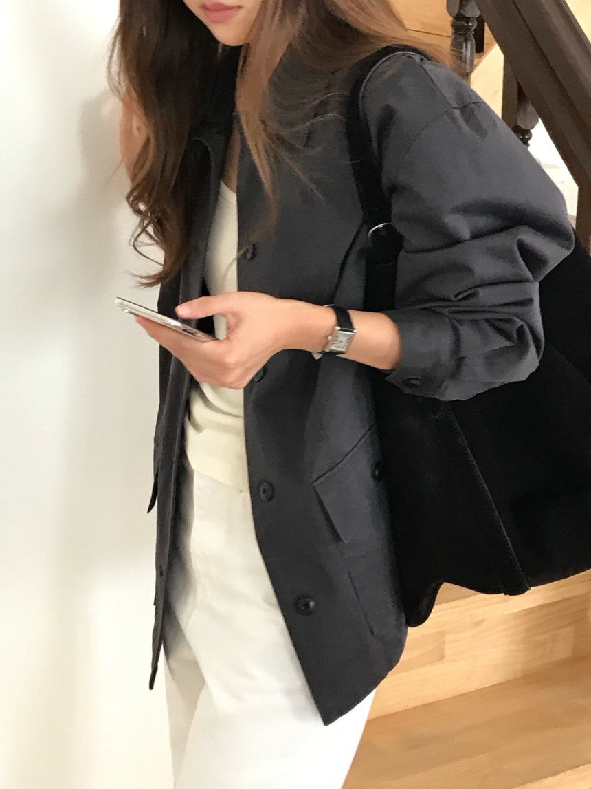 Glebe cotton bomber jacket-2col