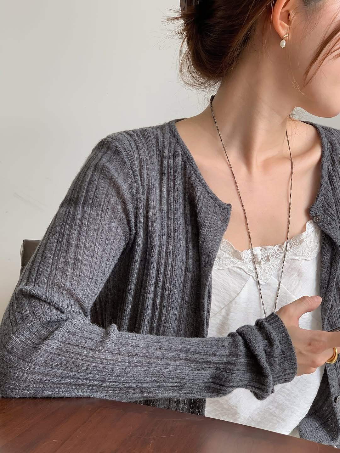 Bella alpaca round cardigan-3col