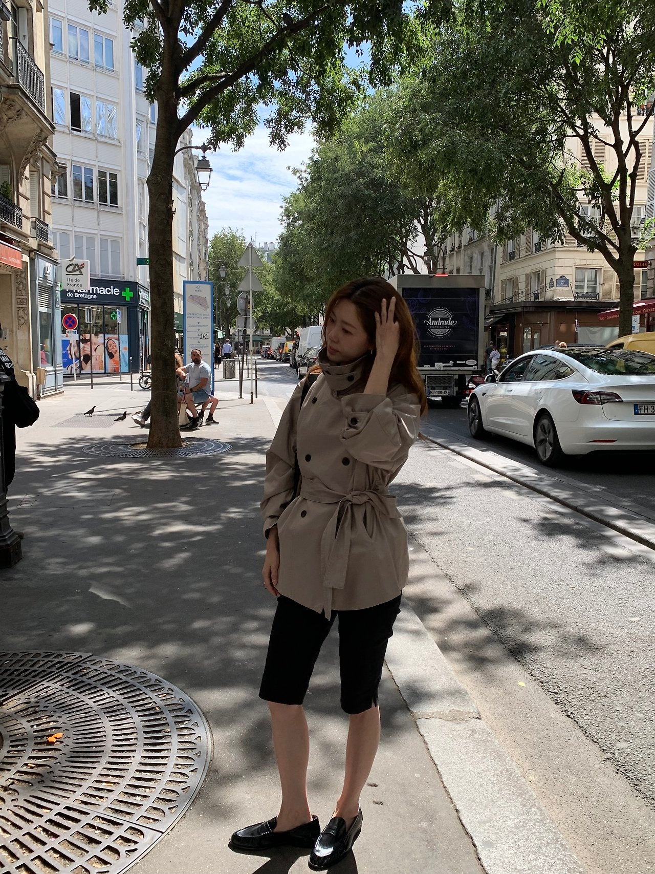 Maren washing half trench jacket-2col