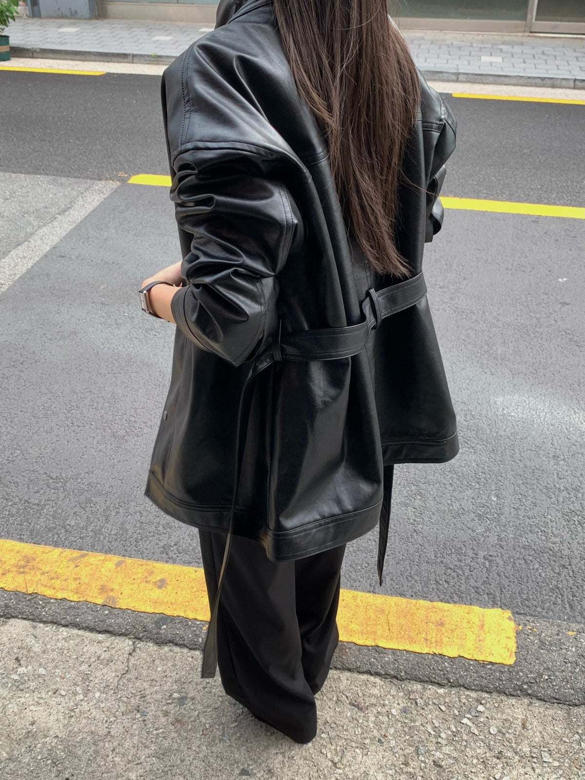 paris half leather jacket